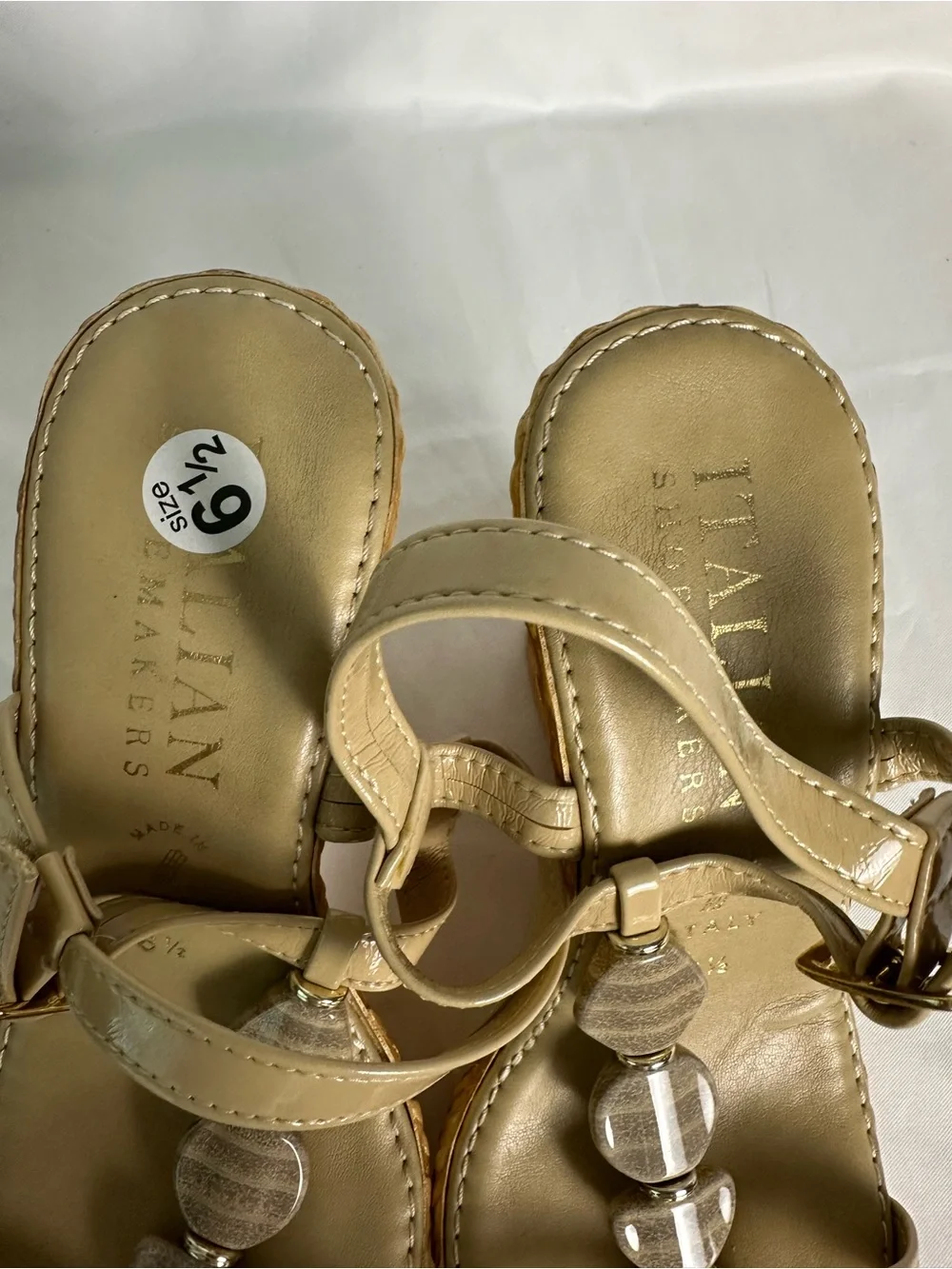 Beige Women's Platform Wedge Sandals